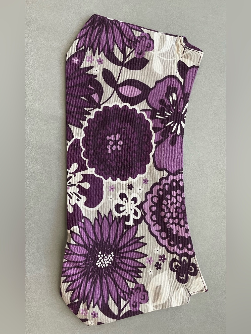 Thirty-One Purple Floral Cotton Womens Purse Skirt Bag Cover